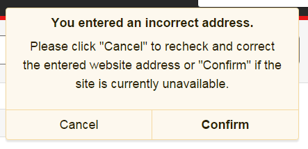 confirm website input