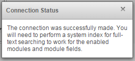 Message notifying about successful verification of the ES server